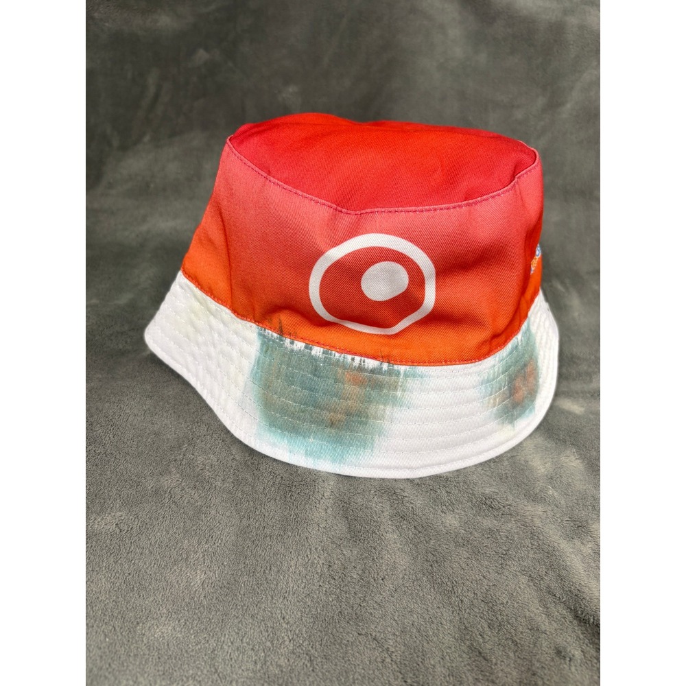 Creator Camp Unisex Ombre Tie Dye Bucket Hat Red Orange Blue White Logo